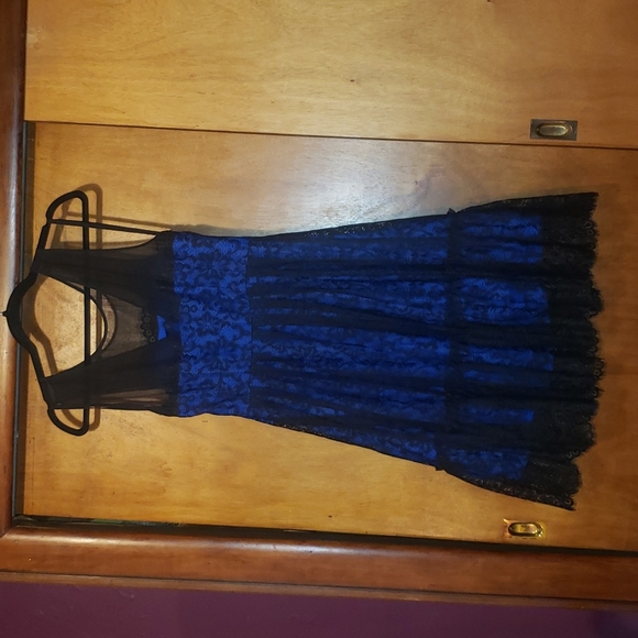 Moulinette Sowers Silk Blur and Black Lace Tulle Dress NWOT - Picture 3 of 9